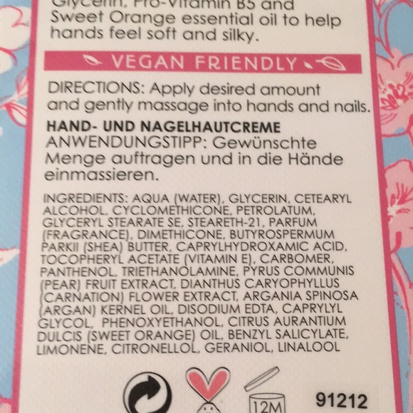 Pinks & Pear Blossom Hand & Nail Cream 3.38oz NWT - Picture 10 of 11